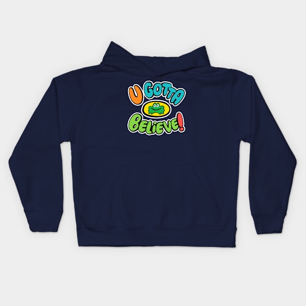 Frog Believer 1 Kids Hoodie by demonigote